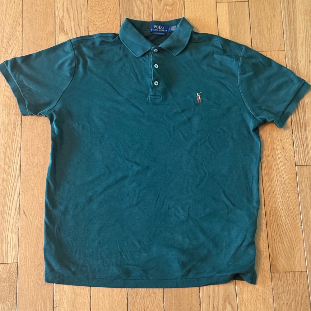 Ralph Lauren Green Polo Shirt Classic Knit Design